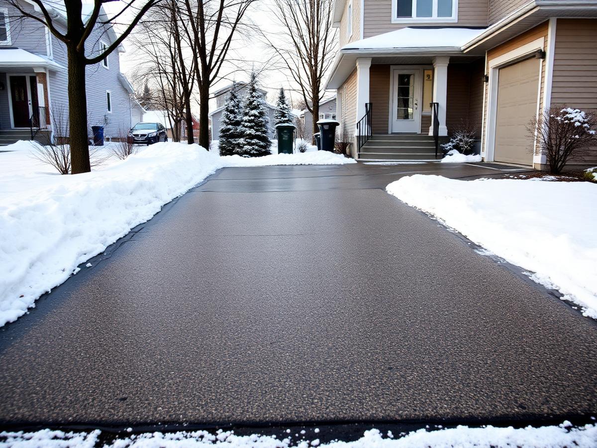 Entrée résidentielle après déneigement